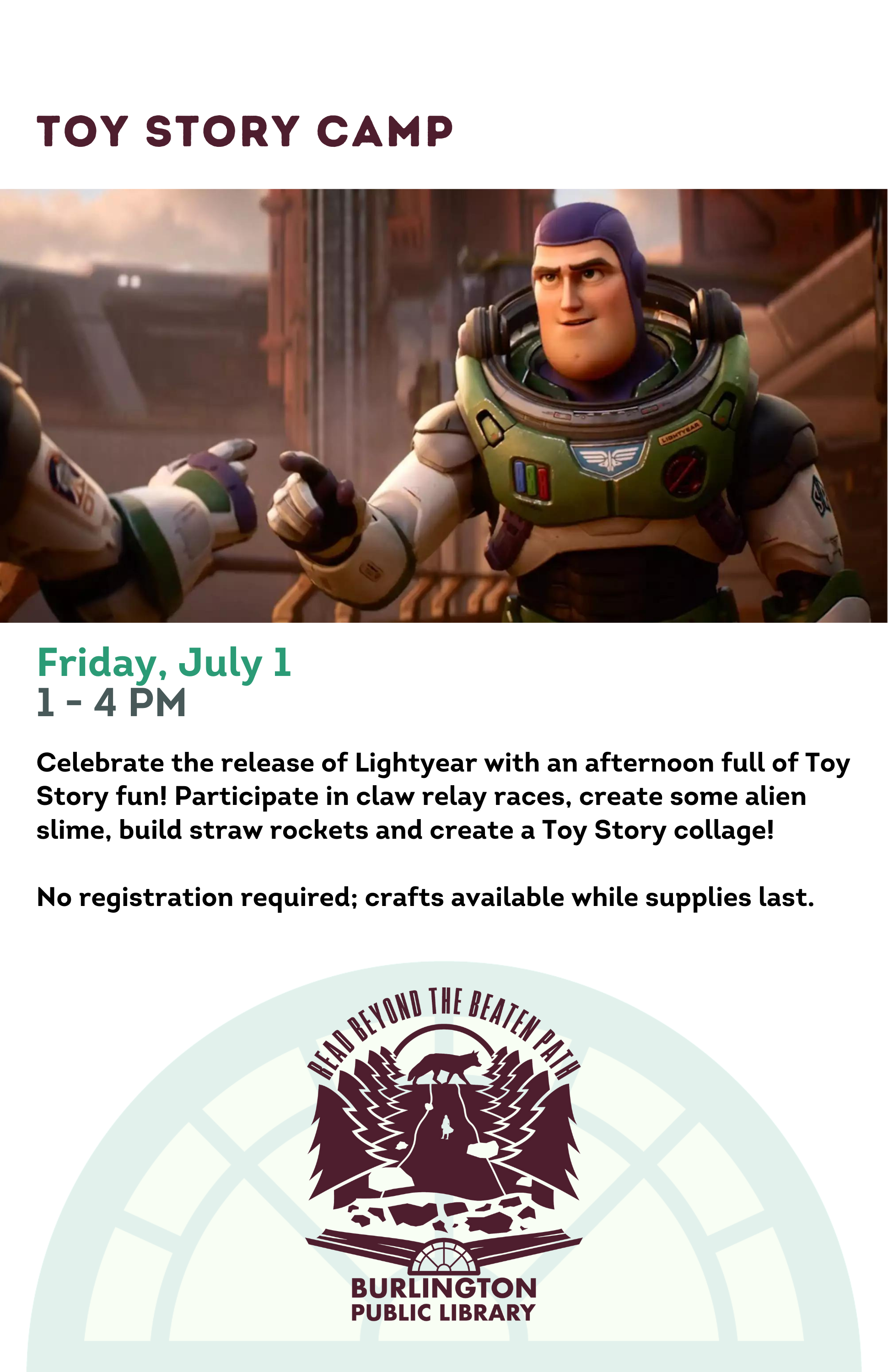 Toy Story Camp :: Burlington Public Library